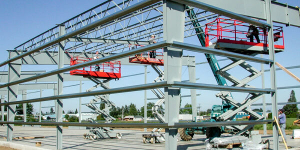 Steel building construction process