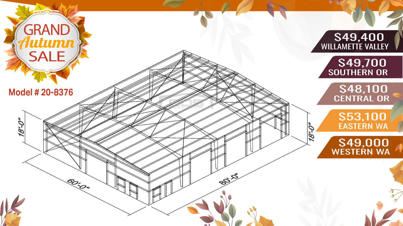 20-8376 Metal Building Discounted Model Steel Building Specials