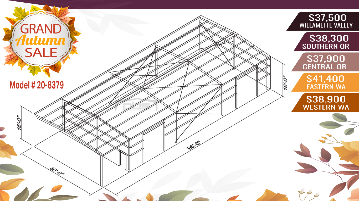 20-8379 Metal Building Discounted Model Steel Building Specials