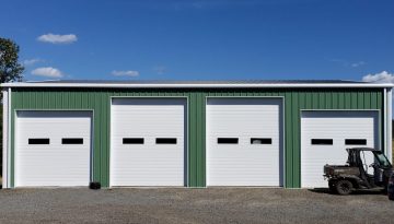 Equipment Storage Steel Building with Rollup Doors - Exterior Photo