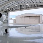 Sunriver Airport Steel Airplane Hangar Interior Photo