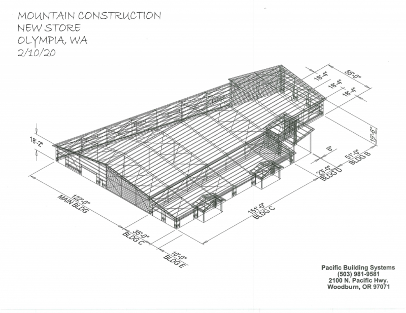 Mountain Construction New Store diagram