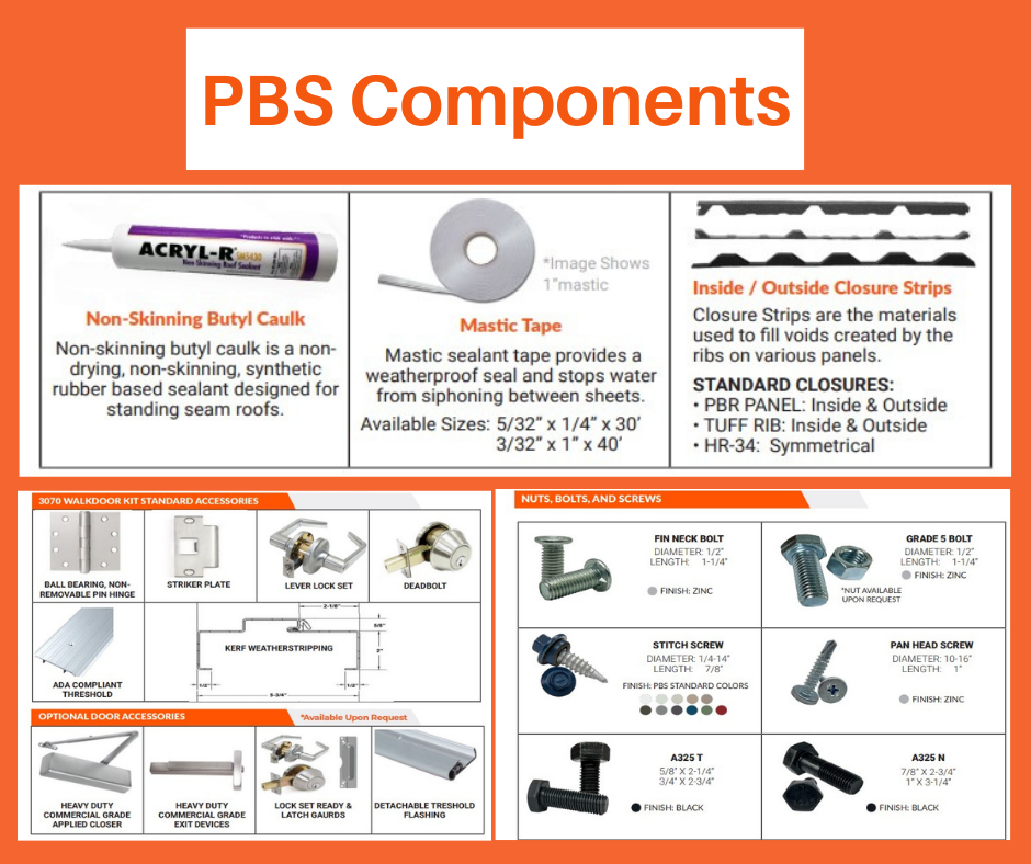 Pacific Building Systems Metal Building Components Information Sheet