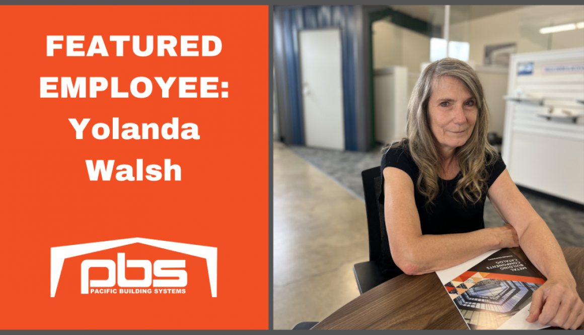 "Featured Employee - Yolanda Walsh" in white text next to a photo of Yolanda