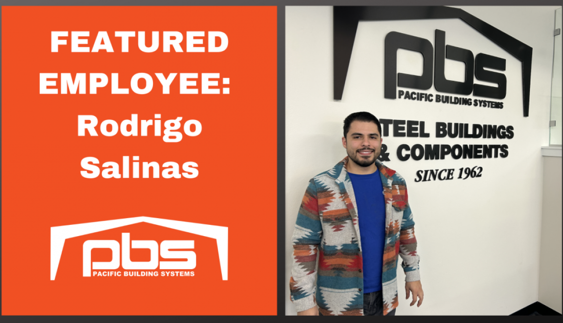 "Featured Employee - Rodrigo Salinas" in white text next to a photo of Rodrigo