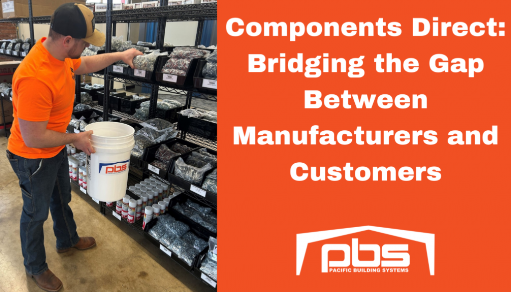 "Components Direct - Bridging the Gap Between Manufacturers and Customers" in white text over an orange background